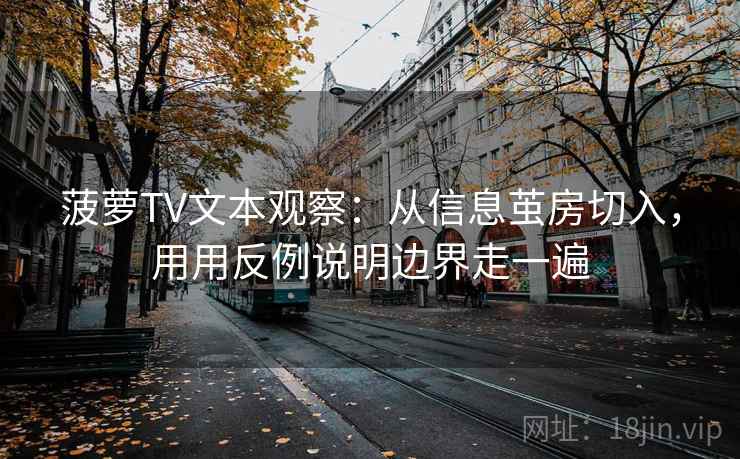 菠萝TV文本观察：从信息茧房切入，用用反例说明边界走一遍